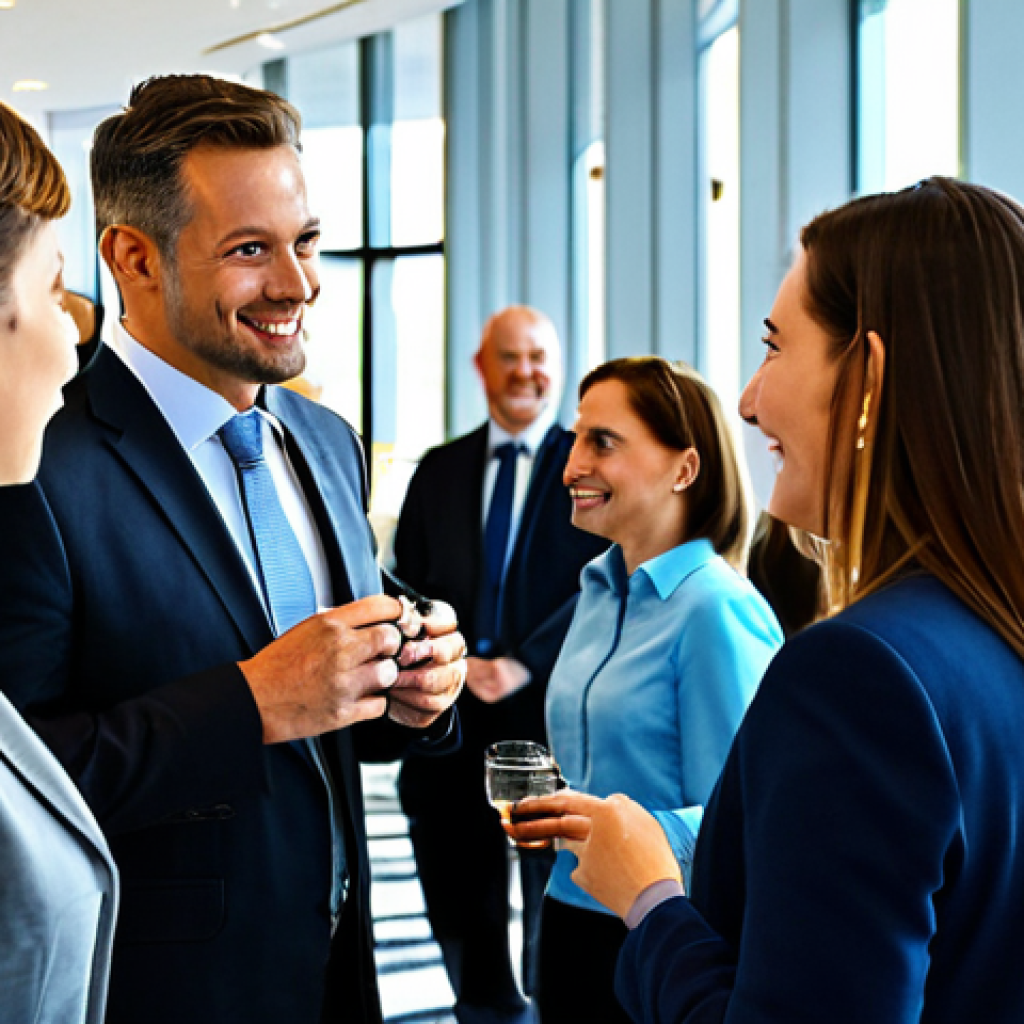 Networking Event**

"A professional attending a networking event, fully clothed, appropriate attire, engaging in conversation, modern business setting, safe for work, perfect anatomy, natural proportions, well-lit, friendly atmosphere, family-friendly."

**