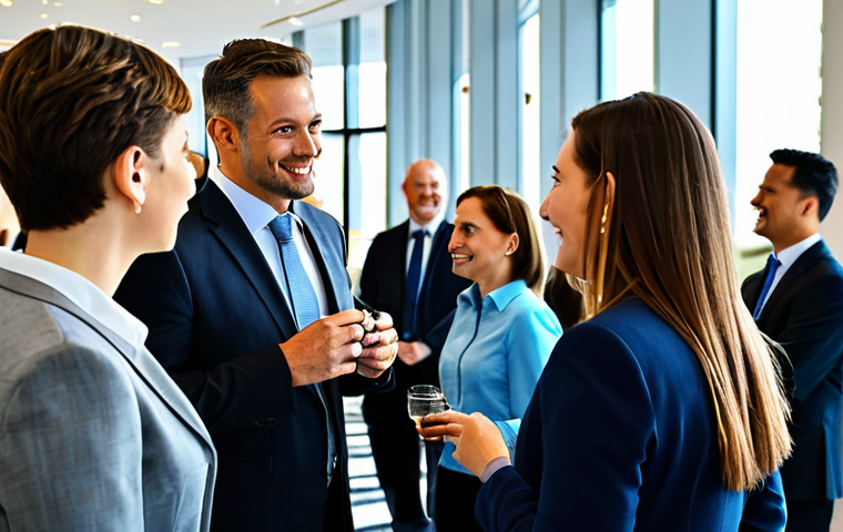 Networking Event**
"A professional attending a networking event, fully clothed, appropriate attire, engaging in conversation, modern business setting, safe for work, perfect anatomy, natural proportions, well-lit, friendly atmosphere, family-friendly."
**