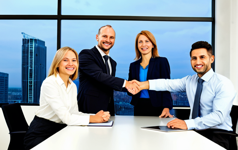 글로벌 비즈니스 연봉 협상 성공 사례 - Negotiation Strategy**

"A confident, fully clothed businesswoman in a modest business suit, sitting...