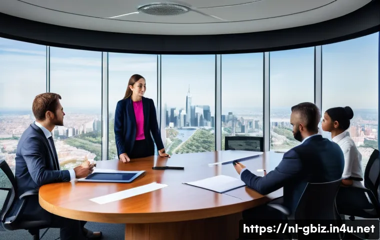 글로벌 비즈니스 자격증 실기 시험 전략 - **Prompt 1: Ethical Global Business Strategy Session**
    A vibrant, high-resolution image of a div...