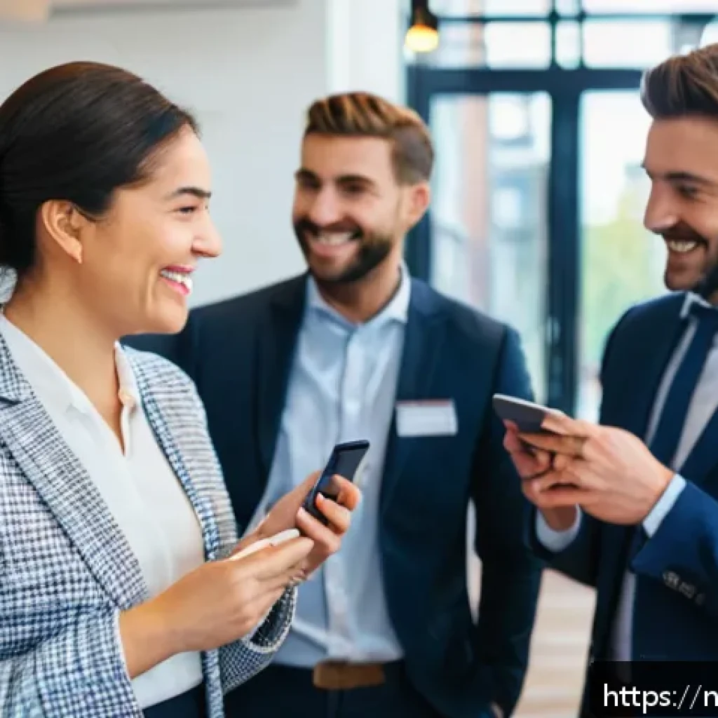 글로벌 비즈니스 분야 취업 시 고려사항 - A professional international business networking event set in a modern conference hall in Amsterdam,...